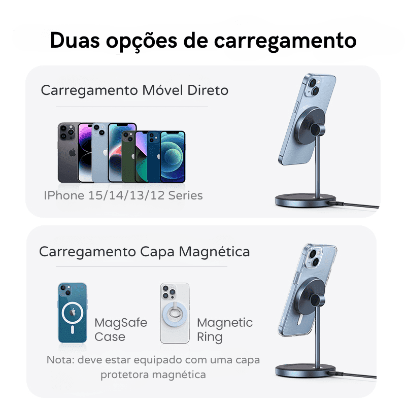 Cargador por Inducción iPhone AirPods Base Magnética Polihousi